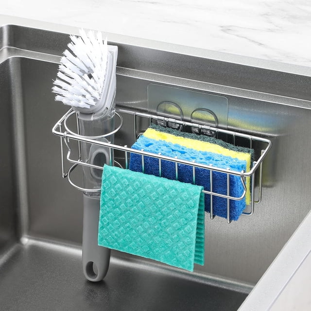 Compañero revolucionario para el fregadero de la cocina, organizador colgante para una organización eficiente, percha para paños de cocina con función de secado rápido, acero inoxidable 304,