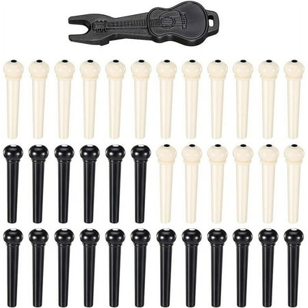 36 Pieces Acoustic Guitar Bridge Pins Pegs in White and Black