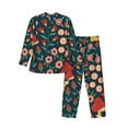 thumbnail image 2 of Kll Berries And Flowers Sleepwear Mens Flannel Pajamas,Long Cotton Pj Set, 2 of 9
