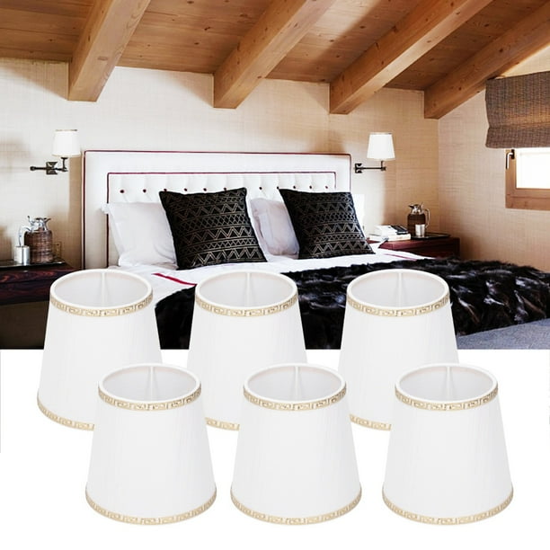 Cloth Lamp Shade Pure White 6Pcs European Style Lamp Shade For