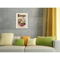 thumbnail image 4 of Europe - Fly by Clipper - Pan American World Airways - Vintage Airline Travel Poster c.1950s - Fine Art Rolled Canvas Print 16in x 20in, 4 of 4