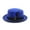 Blue, variant on Fedora Hats for Men Womens Wide Brim Panama Hat with Belt & Feathers Adult Solid Color Woolen Fedora Hat