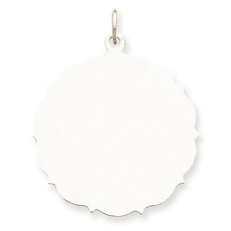 925 Sterling Engravable Disc Charm Pendant 29mmx26mm