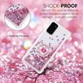 thumbnail image 3 of Funda para Samsung Galaxy S20 5G con Brillo Líquido Flotante, Purpurina, Parachoques y Anillo Giratorio Soporte, 3 of 5