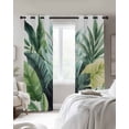 thumbnail image 4 of Tropical Plants Kitchen Curtains Country Summer Green Palm Leaves Cafe Short Curtains for Bathroom Blackout Window Curtain Grommet Small Window Treatment Tier Drapes for Bedroom Living Room 52"x45"x2, 4 of 9