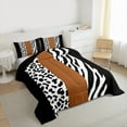 thumbnail image 3 of Castle Fairy Leopard Zebra Print Bedding Comforter Set 2pcs for Female Men Adults,Abstract Animal Print Twin Comforter Sets Microfiber,Vintage Aesthetic Breathable Bedding Set,Lightweight Room Decor, 3 of 8