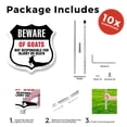 thumbnail image 3 of Beware Of Goats Not Responsible For Injury Or Death (10 Pack) 12 inch X 12 inch Shield Shaped Rust-Free Aluminum Metal Signs with Aluminum Mounting Stakes Weather Resistant Made in the, 3 of 8