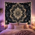 thumbnail image 2 of Mandala with Crescent Moons Against a Starry Night Sky, Mystical Celestial for Boho Decor Lovers, Cosmic Wall Art Decor, Housewarming Gift, Tapestry Wall Hanging for Living Room and Dorm, 2 of 7