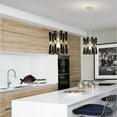 thumbnail image 2 of Mulus 12 in. 1-Light Indoor Satin Gold and Black Thread Finish Pendant Light with Light Kit, 2 of 4