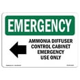 thumbnail image 1 of SignMission OS-EM-A-1218-L-10295 12 x 18 in. OSHA Emergency Sign - Ammonia Diffuser Control with Symbol, 1 of 1