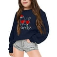 thumbnail image 4 of Otqutp Girls Fall and Winter Christmas Print Casual Round Neck Long Sleeve Sweater Pullovers Sweaters Kids Fall Shirt Thanksgiving Outfit (Navy,18-24 Months), 4 of 4