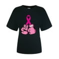 thumbnail image 4 of Lolmot Cancer Shirt for Women Breast Cancer Awareness T-Shirt Pink Ribbon Boxing Gloves Print Shirts Short Sleeve Round Neck Tee Tops, 4 of 5