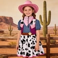 thumbnail image 4 of VNKIDY Girls Kids Festival Party Western Cowboy Set Shirt Vest Skirts Holiday Set Performance Party Outfit 6-7 Years, 4 of 9