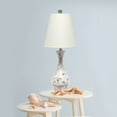 thumbnail image 2 of Mod Lighting and Decor Curved Mosaic Seashell Table Lamp with Tapered Shade - 25" - Gray and White, 2 of 8