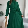 thumbnail image 7 of Women Spring Boho Maxi Dress 2024 Long Sleeve V Neck Swiss Dot Smocked Tie Waist A-Line Ruffle Casual Tiered Chiffon Flowy Long Dress, 7 of 7