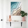 thumbnail image 4 of Canvas Wall Art Abstract Geometric Canvas Art Print Teal Brown Gradient Waves Beach Pictures Wall Decor for Living Room Bedroom Artwork Decorations Stretched Framed Ready to Hang 8"x12", 4 of 9