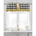 thumbnail image 2 of American Pastoral Kitchen Valances for Windows Farmhouse Linen Window Valance Curtain for Living Room Window Treatment Cow Sunflowers Farmhouse Buffalo Plaid Valance Rod Pocket Topper, 42 x 12 Inch, 2 of 6