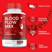 (1 Pack) Blood Flow Max Capsules, High Potency BloodFlow Pills, All Natural Formula for Men, Max+ Supplement, 1 Month Supply
