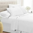 thumbnail image 3 of Luxury 6 Piece Bed Sheet Set, 300 Thread Count, 12" Deep Pocket, 100% Egyptian Cotton, Cool and Extra Soft - White Solid, Cal King Size., 3 of 5