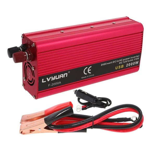 Onduleur de Puissance pour Voiture avec Charge USB et Affichage Numérique pour Plusieurs Appareils en Voiture Aluminium Rouge 1 Ensemble