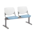 thumbnail image 3 of KFI Studios KOOL 2 Seat Reception Bench, White Back, Sky Blue Seat, 3 of 5