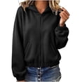 thumbnail image 2 of HappyYEE Full Zip Hoodies for Women, Fall Warm Hooded Jackets with Pockets, Loose Fits Long Sleeve Casual Zip Hooded Sweatshirt, 2 of 6