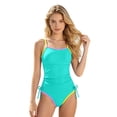 thumbnail image 3 of Shadoumai One Piece Swimsuit for Girls Front Criss Cross Tankini Quick Drying Cute Printed Ruffle Bathing Suit Spaghetti Strap Beach Swimwear, 3 of 6