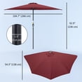 thumbnail image 3 of Outsunny Parasol Demi-Rond de 9 Pi, Parasol de Balcon Extérieur, Rouge Vin, 3 of 10