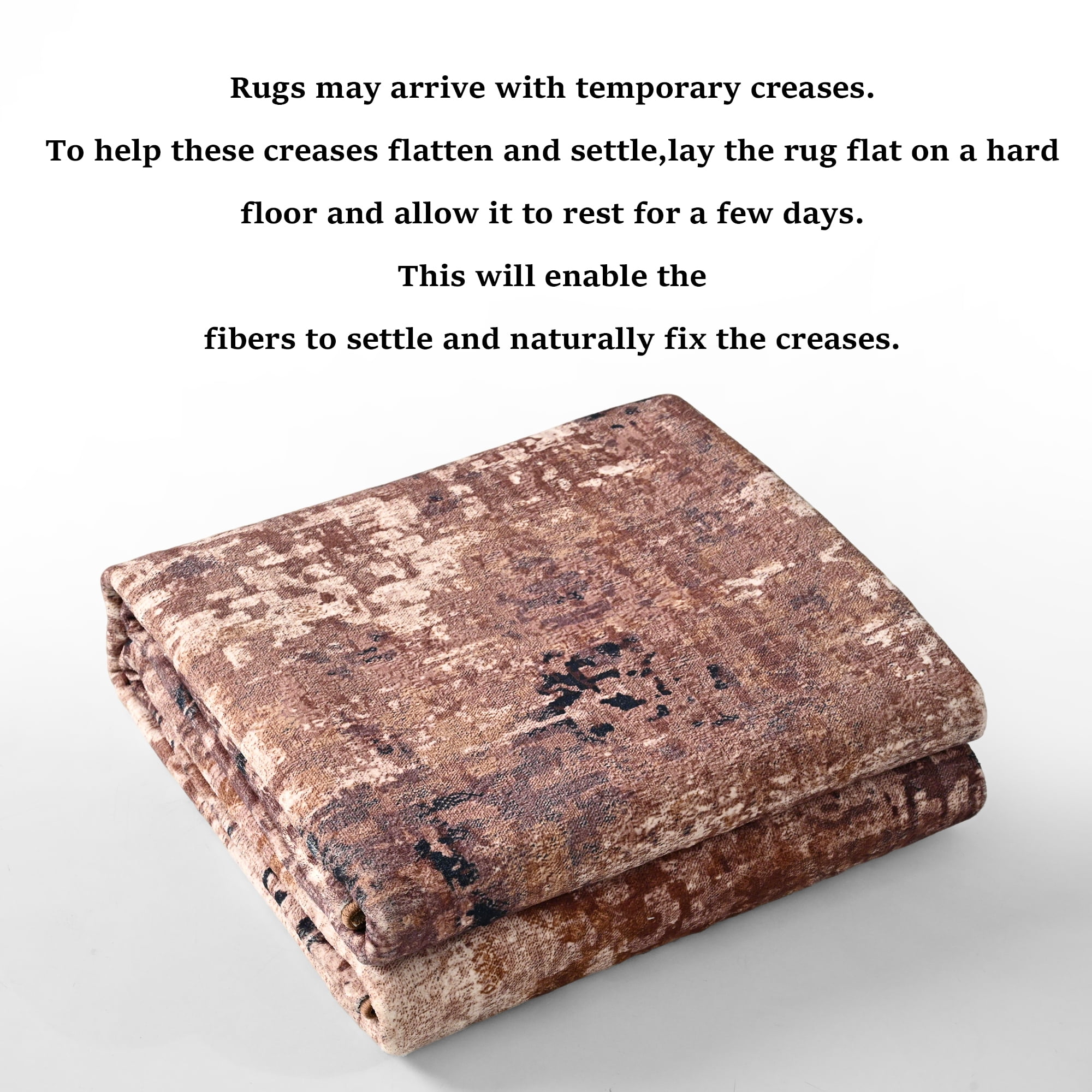 Arogan Modern Abstract Washable Rug for Living Room, Bedroom, Dining Room, Children's Playroom, Brown, 6' x 9'