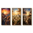 thumbnail image 2 of Designart "Judaic Journey To the Synagogue in Faith I" Religion & Spirituality Framed Wall Art Set Of 3 - Yellow Judaism Frame Gallery Set For Office Decor, 2 of 7
