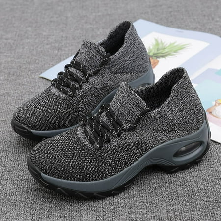 

Ediodpoh Mesh Shoes Thick Bottom Platform Shoes Buffer Cushion Women Shoes Rocking Shoes Sneakers for Women Grey 5