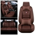 thumbnail image 2 of Maidao Car Seat Covers Leather Full Set for BYD for E6 2009-Present 5 Seats Compatible Airbag Water Resistant Front Rear Cushion Protector with Pillows Coffee, 2 of 7