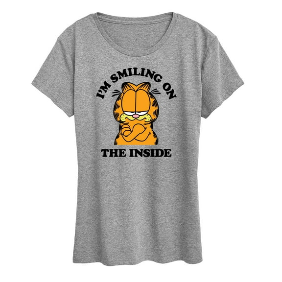 Garfield - Smiling On The Inside - Women's Short Sleeve Graphic T-Shirt