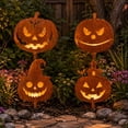 thumbnail image 4 of Fall Decorations Outdoor, 2D Rustic Metal Pumpkin Yard Stakes, Jack‑O‑Lantern Silhouette Ground Stakes for Halloween Lawn Garden Patio Harvest Decor, 4 of 5