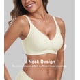 thumbnail image 2 of QYLUX Womens Seamless Bra No Underwire Comfortable Wireless Bralettes Push Up V Neck Bras Full Coverage Everyday Basic Bra, 2 of 11