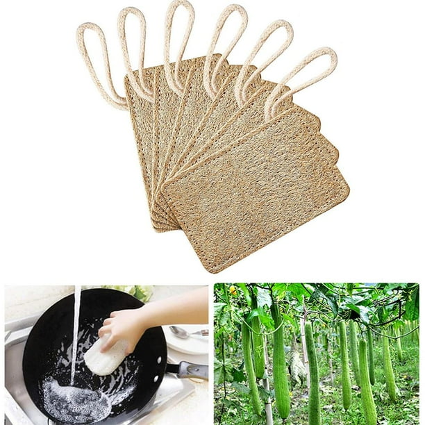 Esponjas De Lufa Natural Esponja De Cocina De Fibra Vegetal Esponja De Lufa Limpiador De Cocina Estropajo Platos Biodegradables Esponja Para Lavar Platos Minnieouse HA017913-00