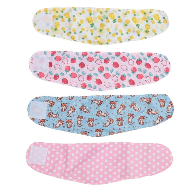 4pcs Washable Dog Diapers Male Reusable Soft Belly Bands for Dogs Puppy Nappies Wrap for Post Surgery Wound Care Daily Training S