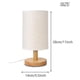 thumbnail image 3 of Promoción de invierno, moderna lámpara de mesita de noche redonda con pantalla de madera maciza de tela para sala de estar y dormitorio, 3 of 3