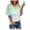 A-Green, variant on Womens Summer Tops Stylish V-Neck Tie-Dye Short Sleeve Casual Classic Fit Blouses