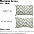 thumbnail image 3 of Blue Grey Gray Floral Pillow Covers 12x20 Inch Set of 2, Block Print Lumbar Flower Cream Decorative Throw Pillowcases Outdoor Farmhouse Rectangle Cushion Covers Spring Summer Sofa Couch Bed Decor, 3 of 6