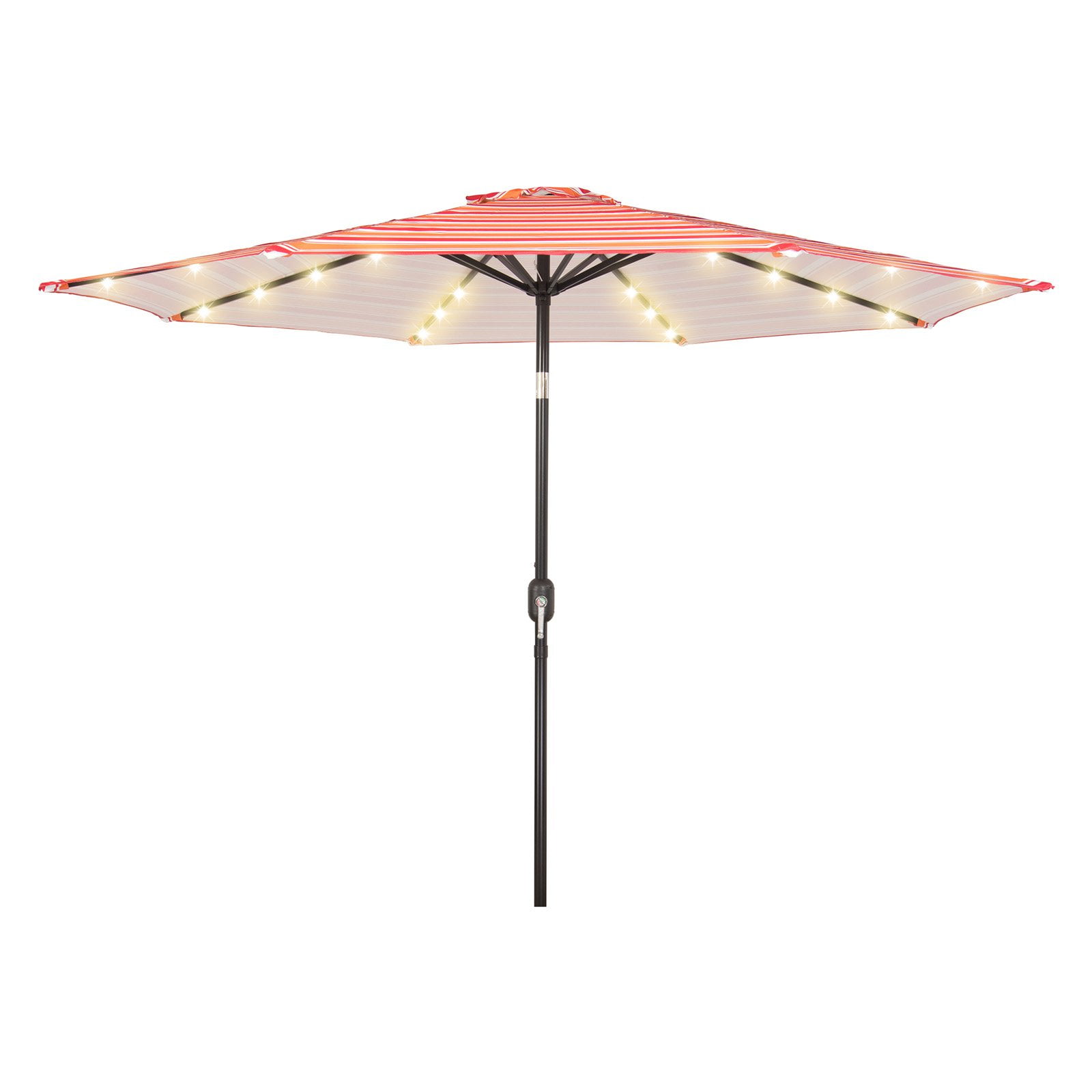 Trademark Innovations 9 Ft Deluxe Solar Powered Led Steel Lighted Patio Umbrella With Tilt Walmart Com Walmart Com