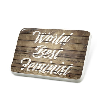 Porcelein Pin Painted Wood World Best Feminist Lapel Badge –