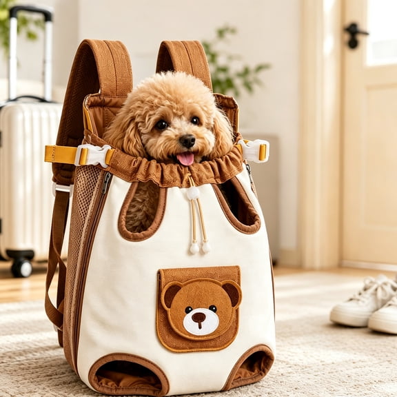 Cat Carrier Front Pack, Breathable Mesh Backpack for Small Dogs, Adjustable Safety Leash, S-3XL