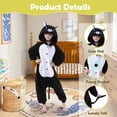 thumbnail image 3 of Cat Onesie Kids CANASOUR Black Cartoon Animal Pajamas Polyester Suit for Girls and Boys 8-10 Years, 3 of 6