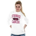 thumbnail image 4 of Breast Cancer Stronger Than Cancer Women's Long Sleeve T Shirt Brisco Brands X, 4 of 6
