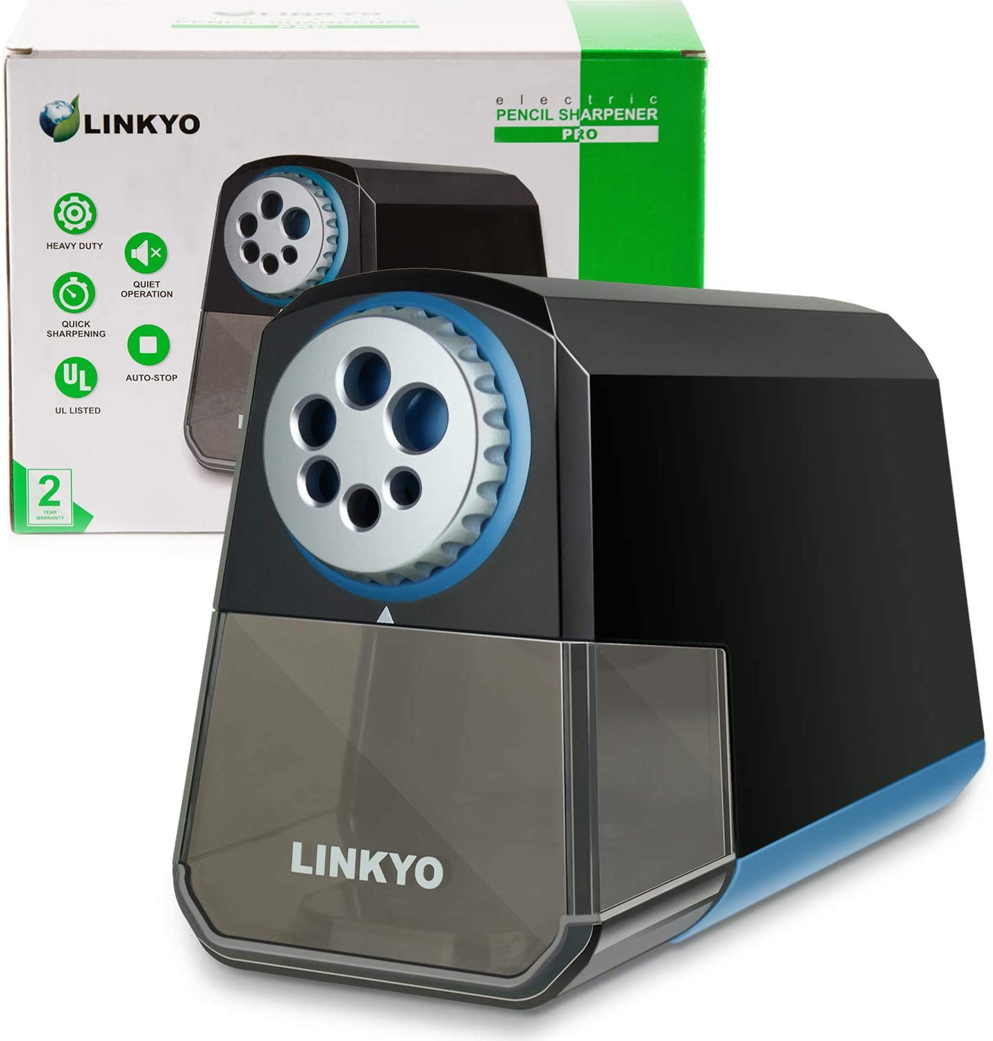 LINKYO Electric Pencil Sharpener Pro (Heavy Duty, Black)