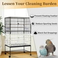 thumbnail image 2 of Superior Hub Large Bird Cage Cover, Bird Cage Seed Catcher, Adjustable Soft Nylon Mesh Net with Daisy Pattern, Birdcage Cover Skirt Seed Guard for Parrot Parakeet Macaw Round Square Cages (White), 2 of 14