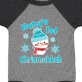 thumbnail image 4 of Inktastic Baby's 1st Chrismukkah with Cute Snowman and Snowflakes Boys or Girls Baby Bodysuit, 4 of 5