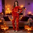 thumbnail image 7 of Matching Family Halloween Pajama Sets Womens Pjs Long Sleeve Sleepwear Holiday Lounge Outfit-Woman, 7 of 7