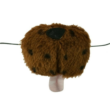 Brown Fur Dog Nose Mini Mask Puppy Animal Plush Pup Brown Costume Accessory